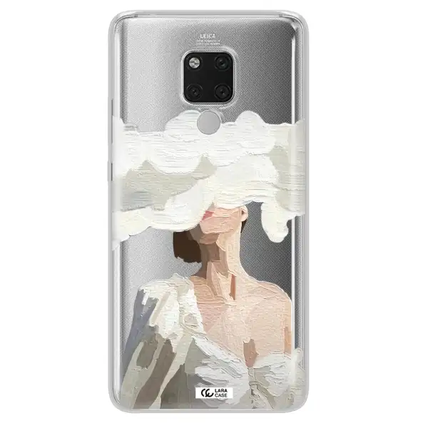 a woman with a cloud covering her face Huawei Mate 20X Clear TPU Case