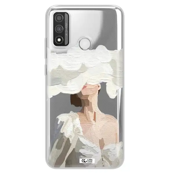 a woman with a cloud covering her face Huawei P Smart 2020 Clear TPU Case