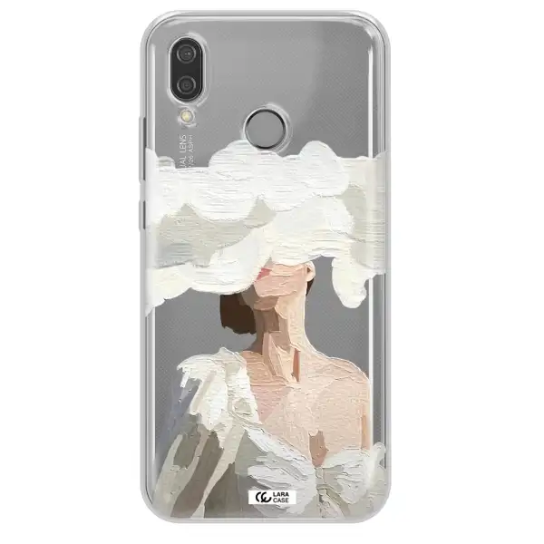 a woman with a cloud covering her face Huawei P20 Lite Clear TPU Case