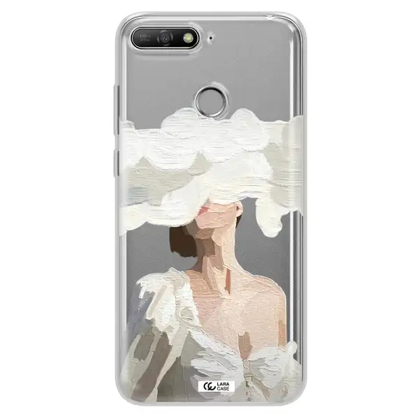 a woman with a cloud covering her face Huawei Y6 Prime 2018 Clear TPU Case