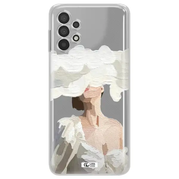 A Woman With A Cloud Covering Her Face Samsung A32 4G Clear Tpu Case