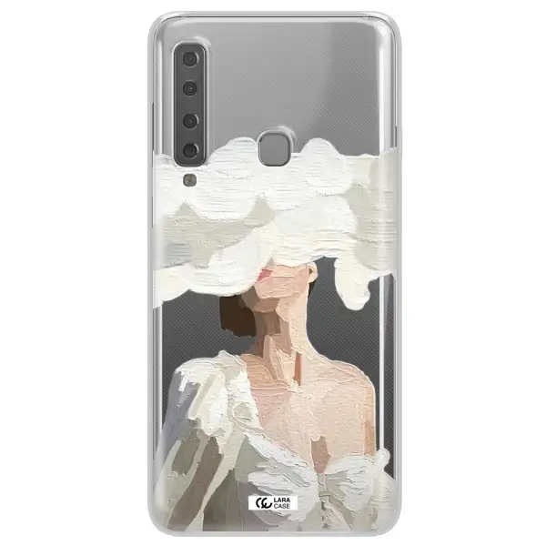 a woman with a cloud covering her face Samsung A9 2018 Clear TPU Case