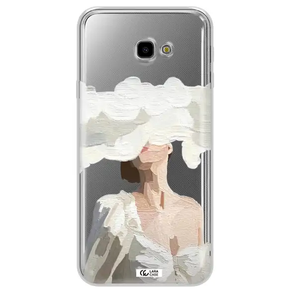 a woman with a cloud covering her face Samsung J4 Plus Clear TPU Case