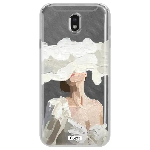 a woman with a cloud covering her face Samsung J7 Pro Clear TPU Case