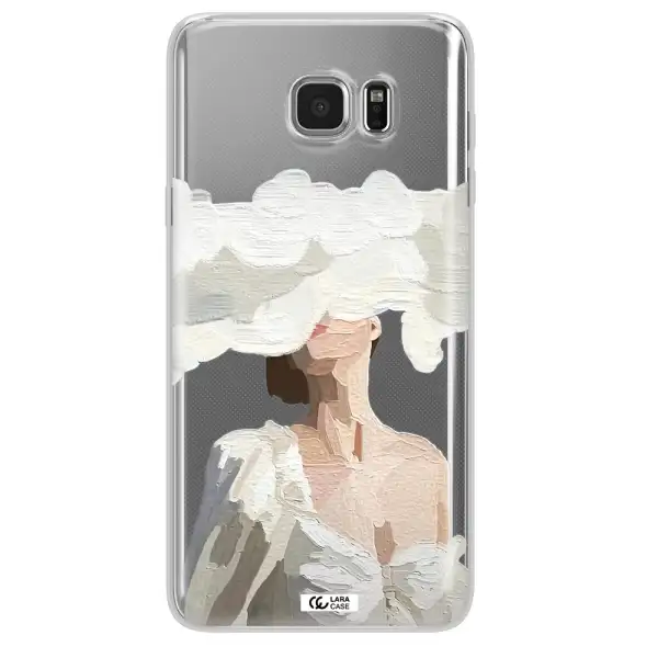 a woman with a cloud covering her face Samsung Note 5 Clear TPU Case