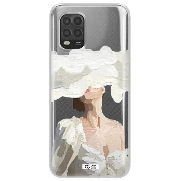 a woman with a cloud covering her face Xiaomi Mi 10 Lite Clear TPU Case