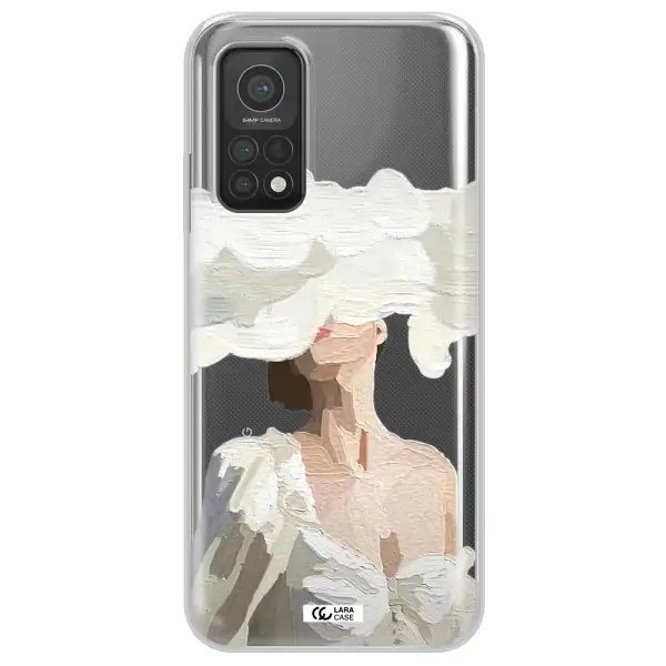 a woman with a cloud covering her face Xiaomi Mi 10T Clear TPU Case