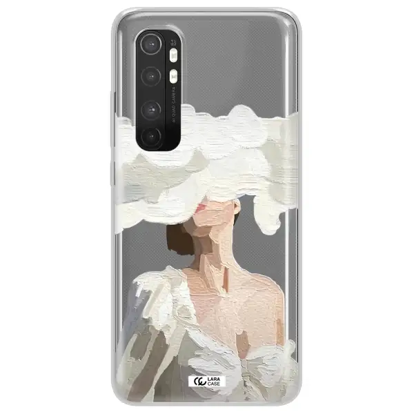 a woman with a cloud covering her face Xiaomi Mi Note 10 Lite Clear TPU Case