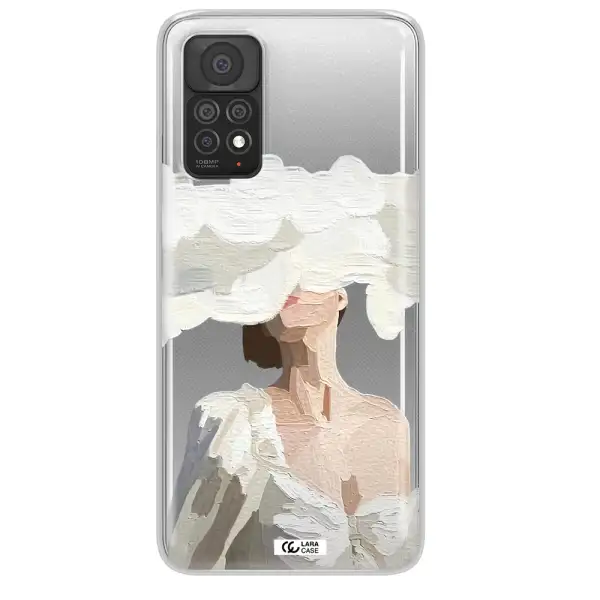 a woman with a cloud covering her face Xiaomi Note 11 Pro Clear TPU Case