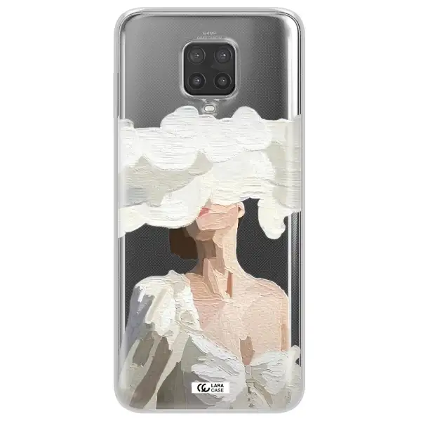 a woman with a cloud covering her face Xiaomi Note 9 Pro Clear TPU Case