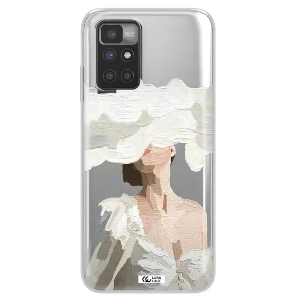 a woman with a cloud covering her face Xiaomi Redmi 10 Clear TPU Case