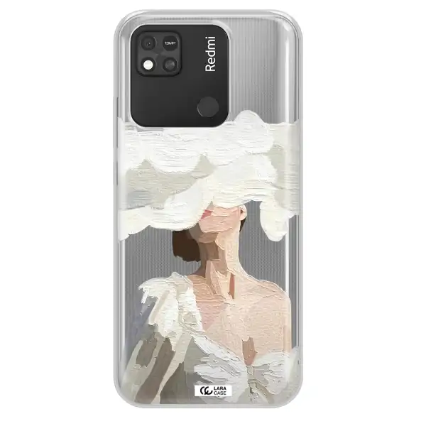 a woman with a cloud covering her face Xiaomi Redmi 10A Clear TPU Case