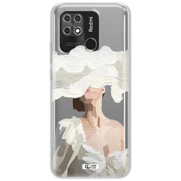 a woman with a cloud covering her face Xiaomi Redmi 10C Clear TPU Case