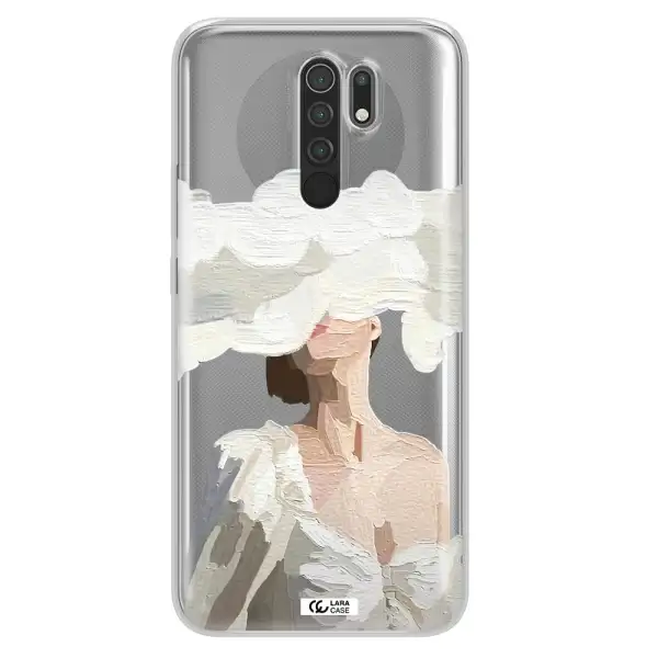 a woman with a cloud covering her face Xiaomi Redmi 9 Clear TPU Case