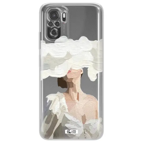 A Woman With A Cloud Covering Her Face Xiaomi Redmi Note 10S Clear Tpu Case