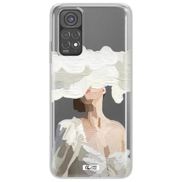 a woman with a cloud covering her face Xiaomi Redmi Note 11 Clear TPU Case