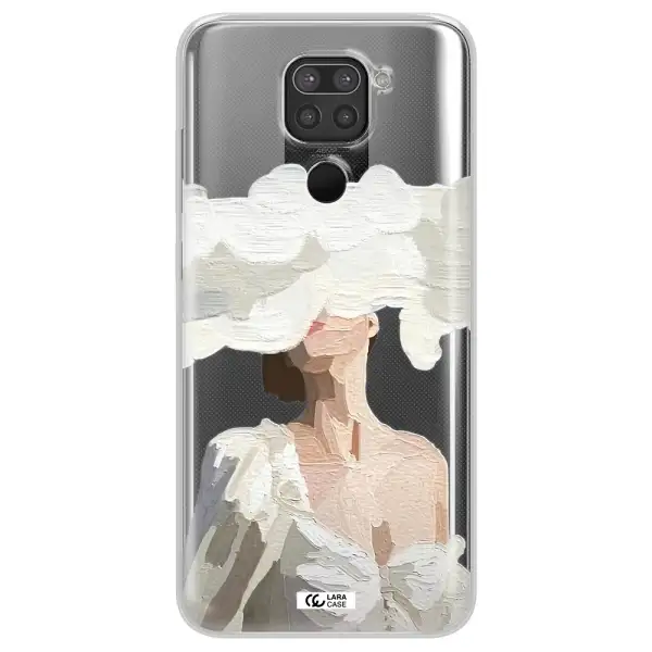a woman with a cloud covering her face Xiaomi Redmi Note 9 Clear TPU Case