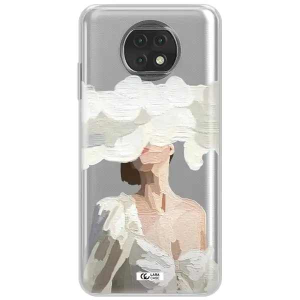 A Woman With A Cloud Covering Her Face Xiaomi Redmi Note 9T Clear Tpu Case