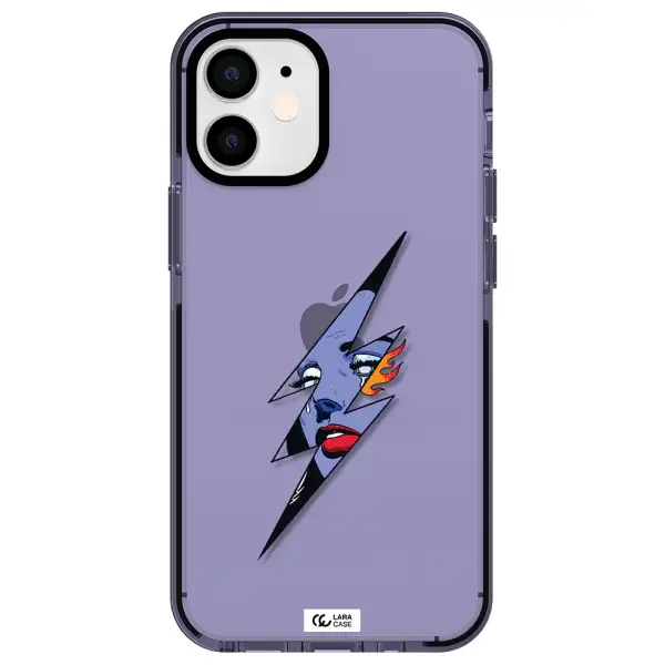 a lightning bolt with a woman's face Apple iPhone 12 mini impact Lilac Case