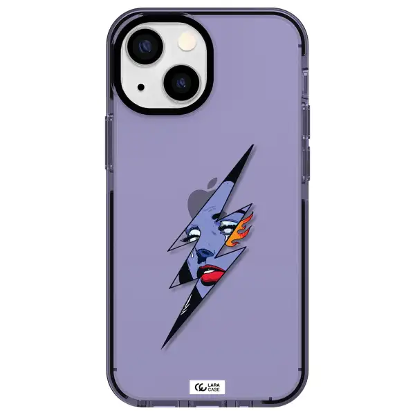 a lightning bolt with a woman's face Apple iPhone 13 mini impact Lilac Case