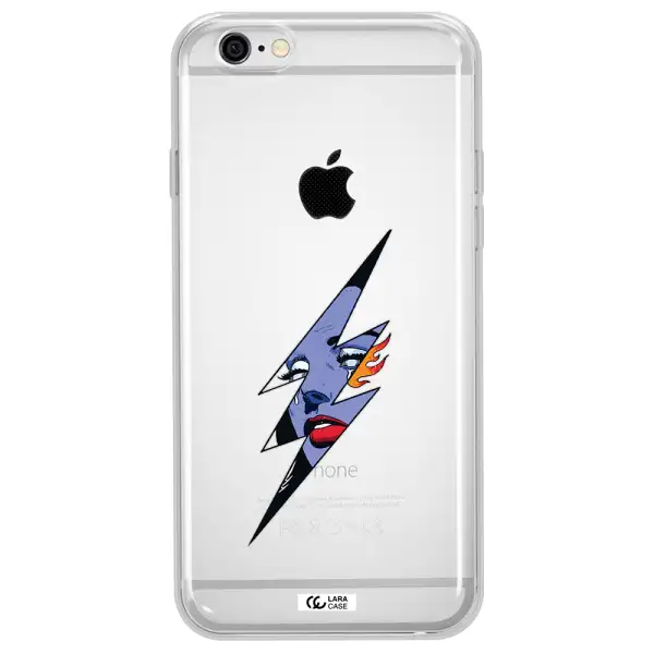a lightning bolt with a woman's face Apple iPhone 6 plus Clear TPU Case