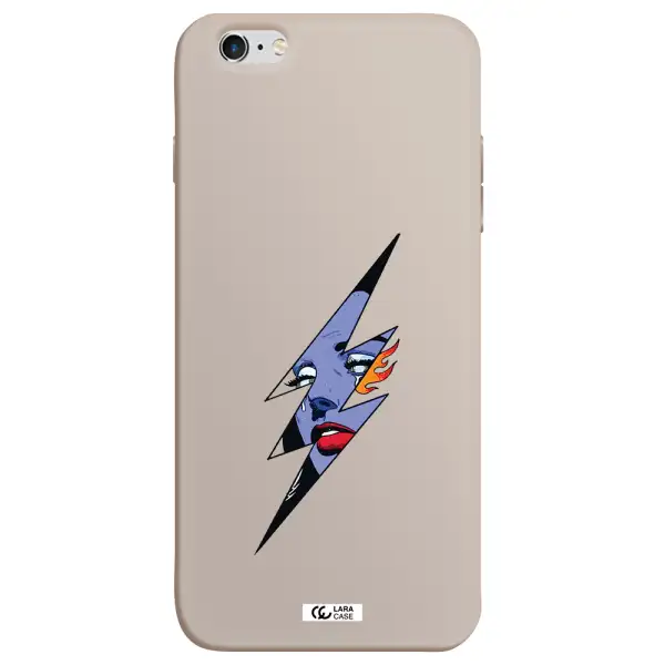 a lightning bolt with a woman's face Apple iPhone 6 plus Silicone Stone Case