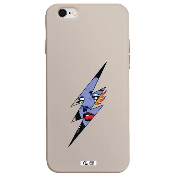 a lightning bolt with a woman's face Apple iPhone 6 Silicone Stone Case