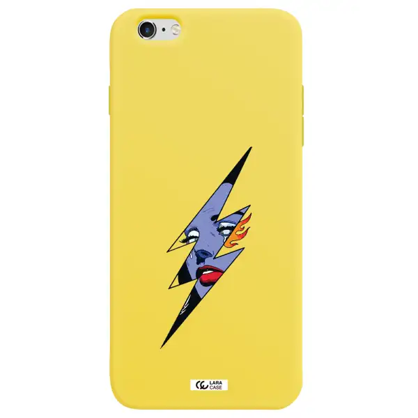 a lightning bolt with a woman's face Apple iPhone 6S Silicone canary yellow Case