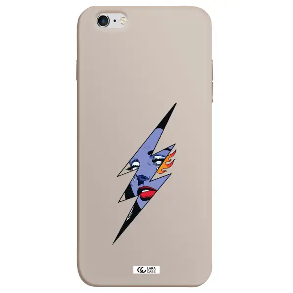 a lightning bolt with a woman's face Apple iPhone 6S Silicone Stone Case