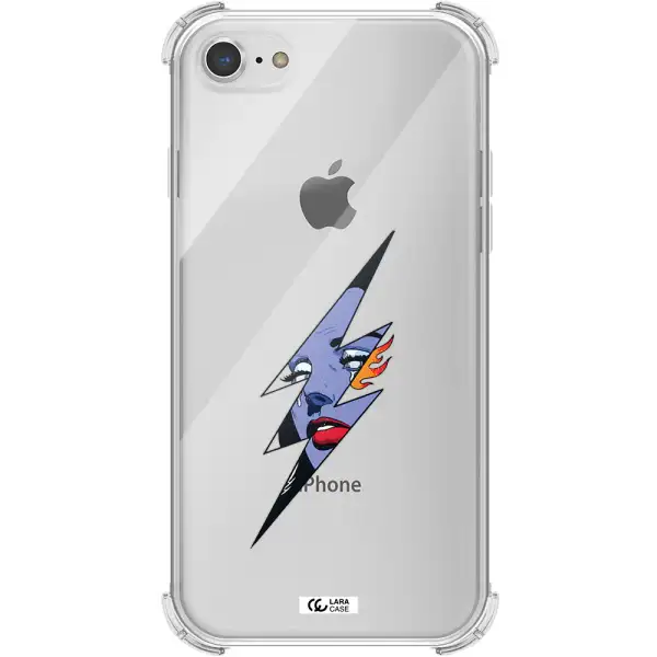 a lightning bolt with a woman's face Apple iPhone 7 Clear PC Case