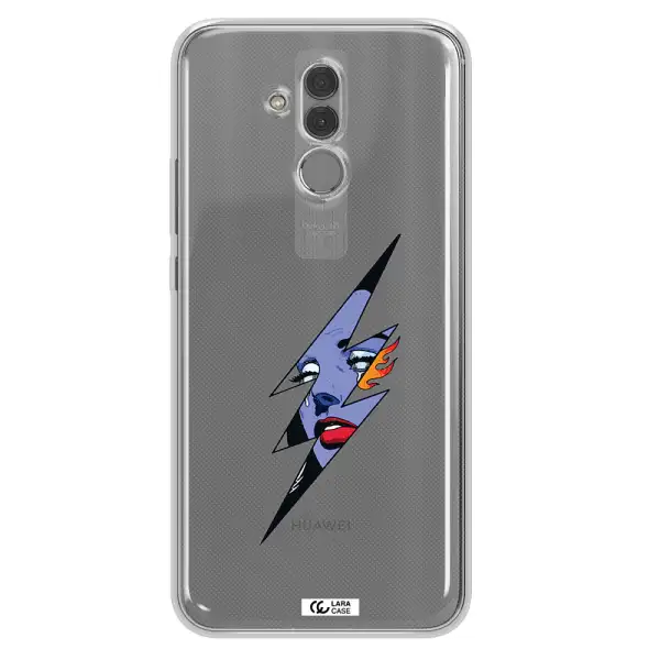a lightning bolt with a woman's face Huawei Mate 20 Lite Clear TPU Case