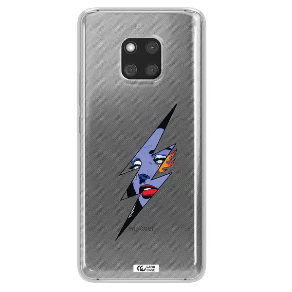 a lightning bolt with a woman's face Huawei Mate 20 Pro Clear TPU Case