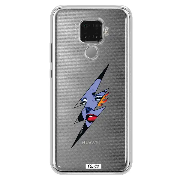 a lightning bolt with a woman's face Huawei Mate 30 Lite Clear TPU Case