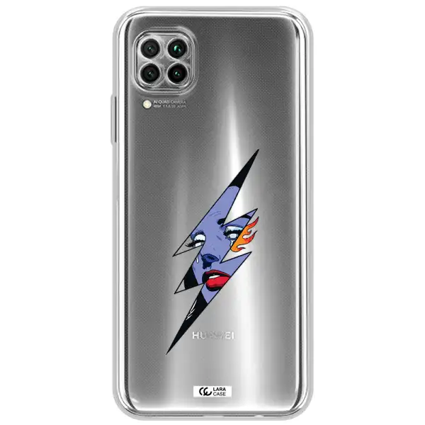 A Lightning Bolt With A Woman's Face Huawei Nova 7I Clear Tpu Case