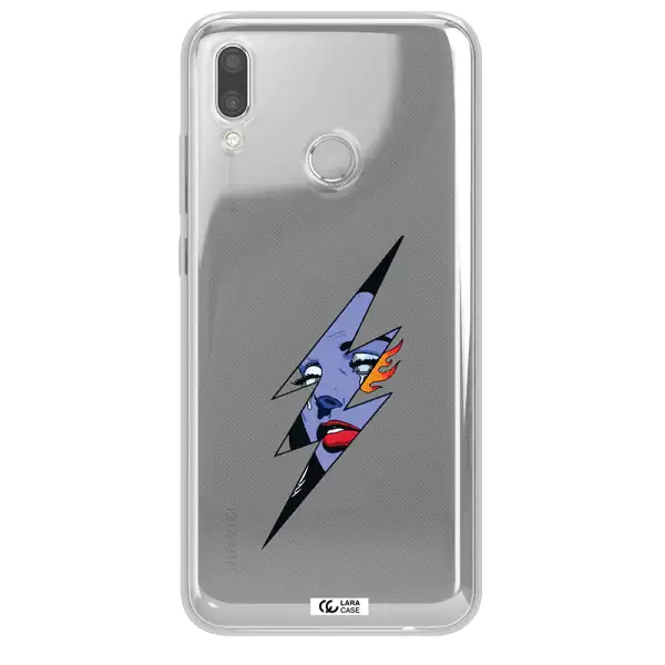 a lightning bolt with a woman's face Huawei P Smart 2019 Clear TPU Case