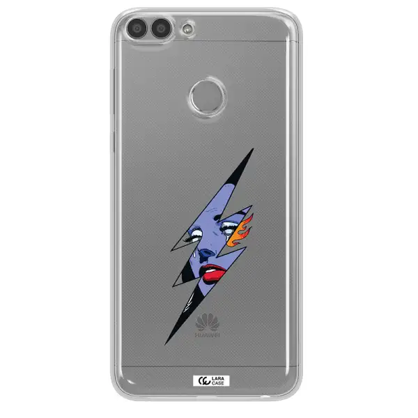 a lightning bolt with a woman's face Huawei P Smart Clear TPU Case