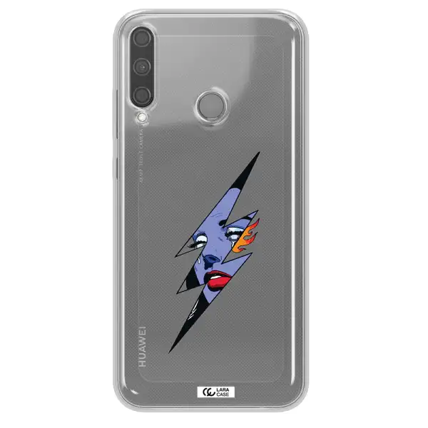 a lightning bolt with a woman's face Huawei P40 Lite E Clear TPU Case