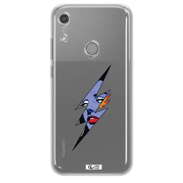 a lightning bolt with a woman's face Huawei Y6S Clear TPU Case