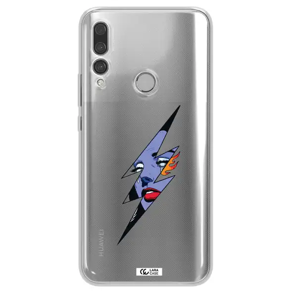 a lightning bolt with a woman's face Huawei Y9 Prime 2019 Clear TPU Case