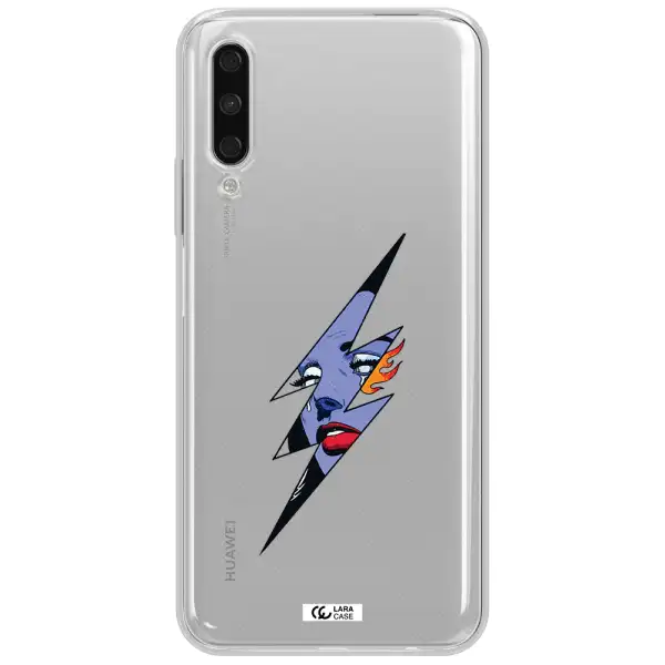 A Lightning Bolt With A Woman's Face Huawei Y9S Clear Tpu Case