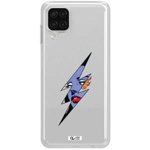 a lightning bolt with a woman's face Samsung A12 4g Clear TPU Case