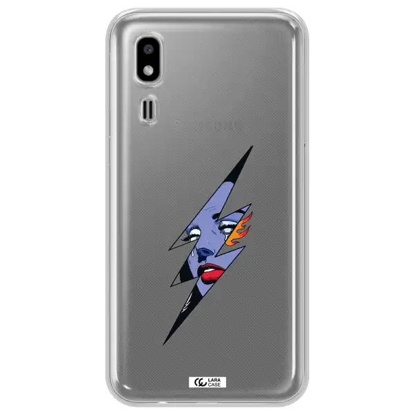 a lightning bolt with a woman's face Samsung A2 Core Clear TPU Case
