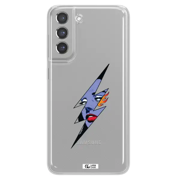 a lightning bolt with a woman's face Samsung A21 Fe Clear TPU Case