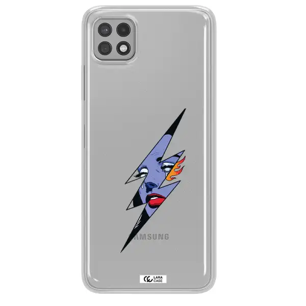 a lightning bolt with a woman's face Samsung A22 5g Clear TPU Case