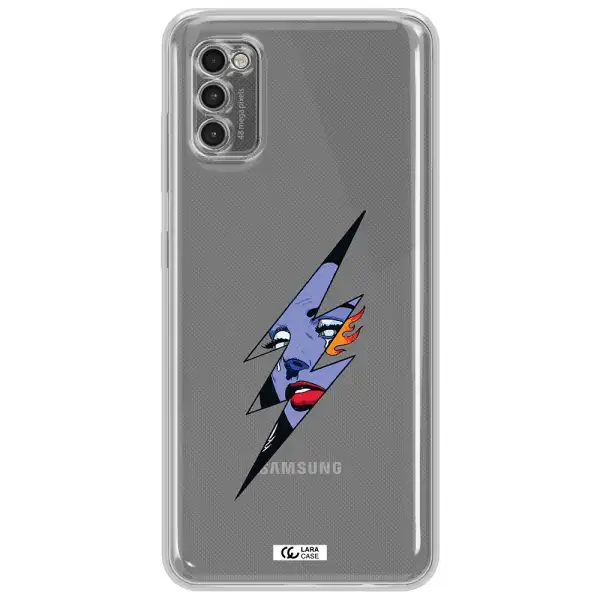 A Lightning Bolt With A Woman's Face Samsung A41 Clear Tpu Case