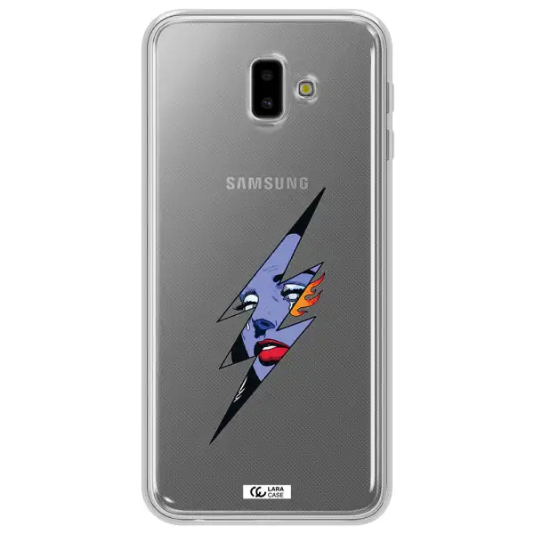 a lightning bolt with a woman's face Samsung J6 Plus Clear TPU Case