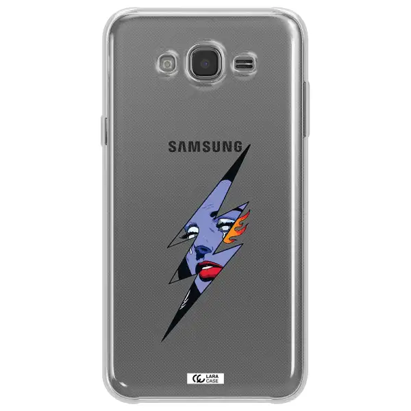 a lightning bolt with a woman's face Samsung J7 2015 Clear TPU Case