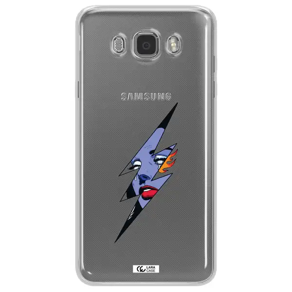 a lightning bolt with a woman's face Samsung J7 2016 Clear TPU Case