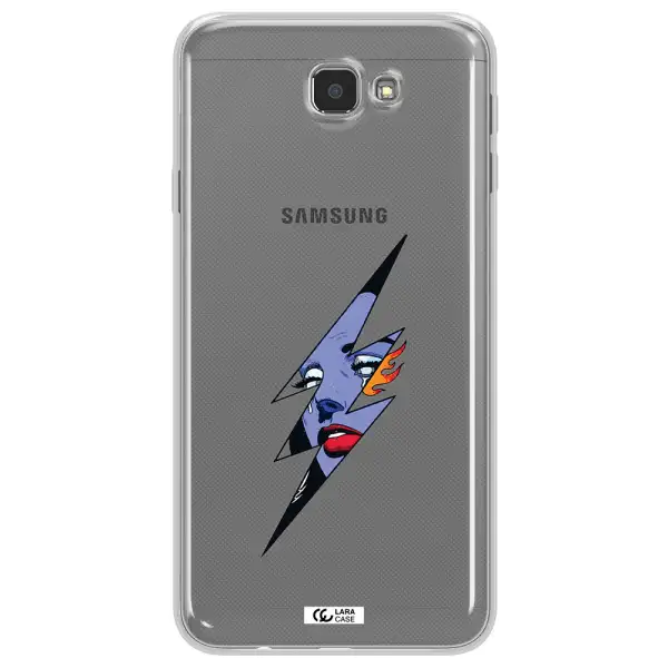 a lightning bolt with a woman's face Samsung J7 Prim Clear TPU Case