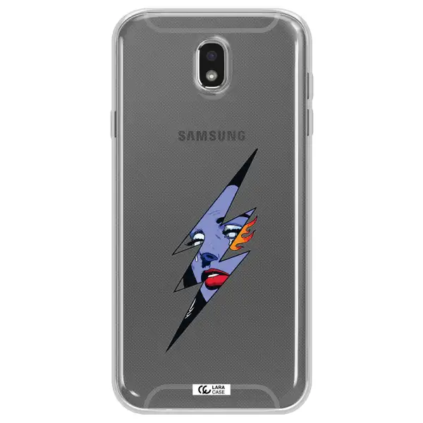 a lightning bolt with a woman's face Samsung J7 Pro Clear TPU Case